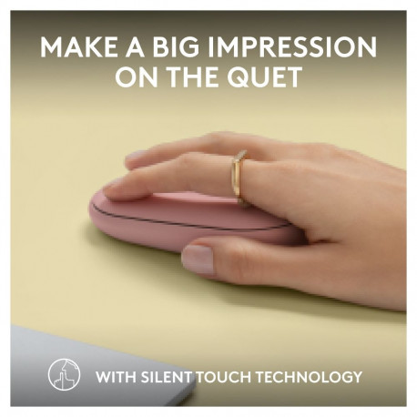 Logitech Pebble Mouse 2 M350s juhtmevaba optiline 3 nupuga hiir, Bluetooth 5.2 LE, roosa
