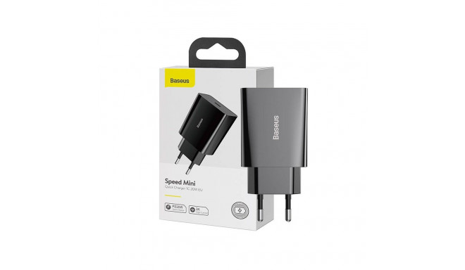 Baseus Baseus Speed Mini Quick Charger, USB-C, PD, 3A, 20W (black)