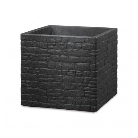 Plastist lillepott 246/30 kivimust D30