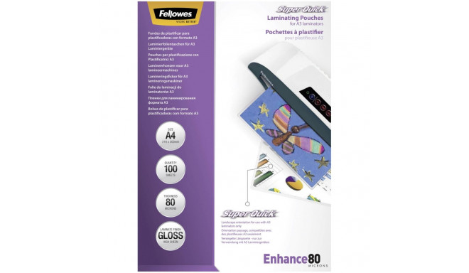 Fellowes SuperQuick A4 80 mic läikiv