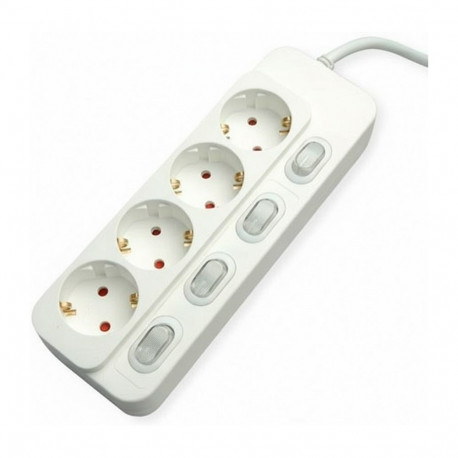 "VALUE 4-fach Steckdosenleiste mit Einzelschaltern, wei, 1,5 m"