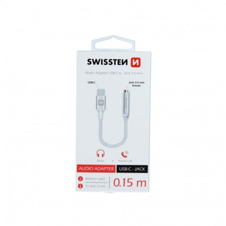 Swissten USB-C to Jack 3.5mm Audio Adapter for phones 15 cm