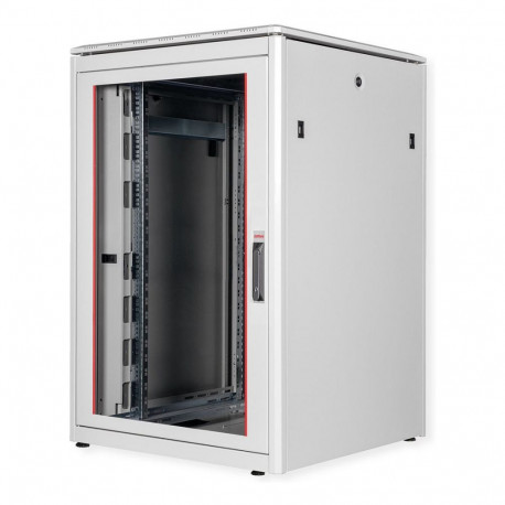 "ROLINE 19-Zoll Netzwerkschrank Pro 22 HE, 800x800 BxT Glastr grau"