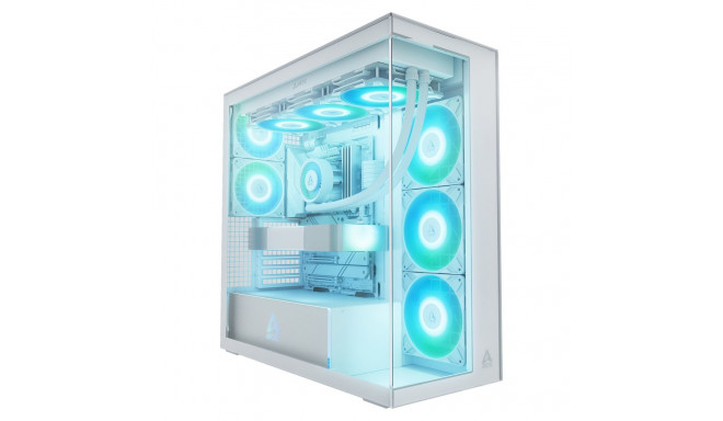 Arctic Xtender läbipaistva aknaga ilma GPU vertikaalse kinnituseta, valge