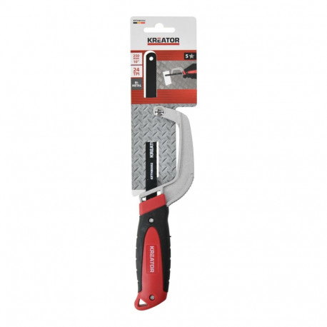 Kreator metal saw KRTH80502, 250mm, 24 TPI, durable frame, soft anti-slip handle