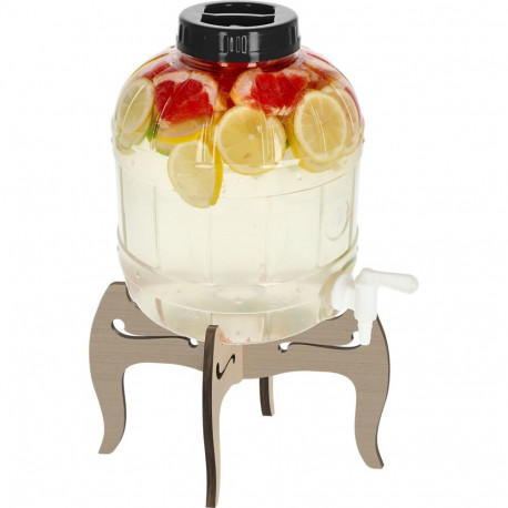 8 L shatterproof jar with tap and two-sided wooden stand BROWIN 602588, 29x29x35.5 cm, 8.0 L
