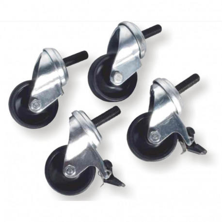 Caster set (2xregular wheels + 2xwheels with brakes)