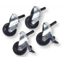 Caster set (2xregular wheels + 2xwheels with brakes)