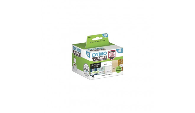 DYMO Authentic LabelWriter Durable Labels | 25mm x 25mm | White Poly | 2 Rolls of 850 (1,700 Self-Ad