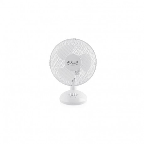 Adler AD 7302 Desk Fan, Number of speeds 2, 60 W, Oscillation, Diameter 23 cm, White