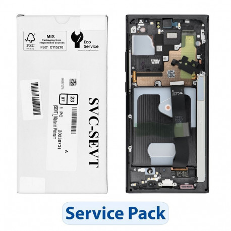 ServicePack LCD Display for SAMSUNG Note 20 Ultra 5G N986 / N985 GH82-31453A Mystic Black
