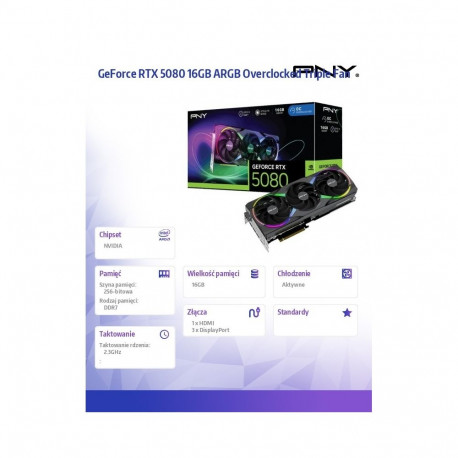 GeForce RTX 5080 OC ARGB 3F 16GB 256-bit 960GB/s videokaart
