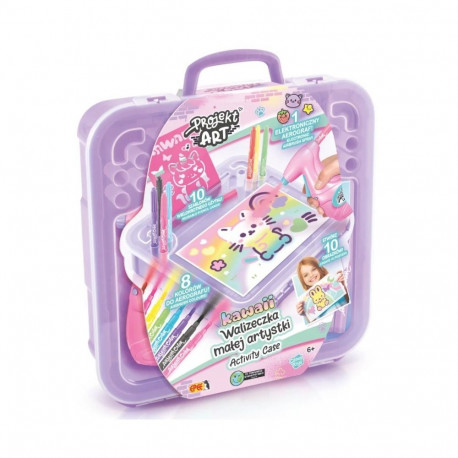 Projekt art - walizeczka małej artystki kawaii - kreatywny zestaw z elektronicznym aerografem