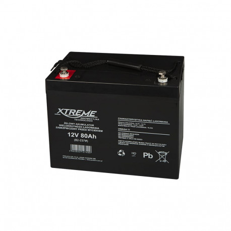 82-237# Akumulator żelowy 12v 80ah xtreme 245x270x180_6"
