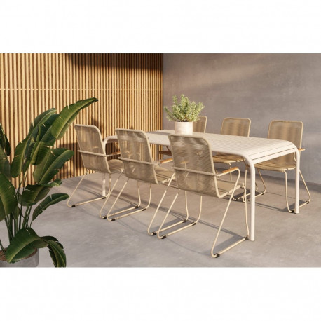 Aiamööbli komplekt BORNEO&BOIS 6 tooliga, beež