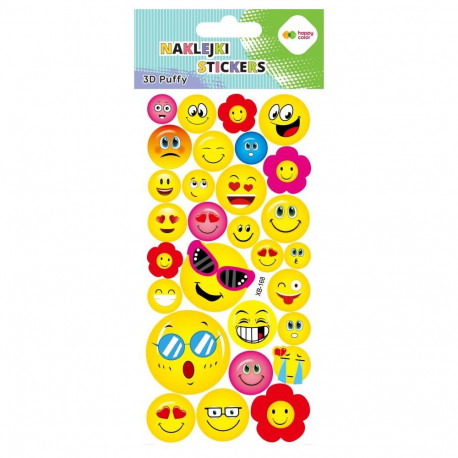 3D-kleebised pehmed – Funny Emoticons, 29tk
