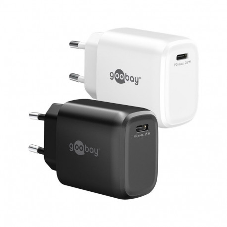 Goobay 25 W USB-C PD GaN must kiirlaadija