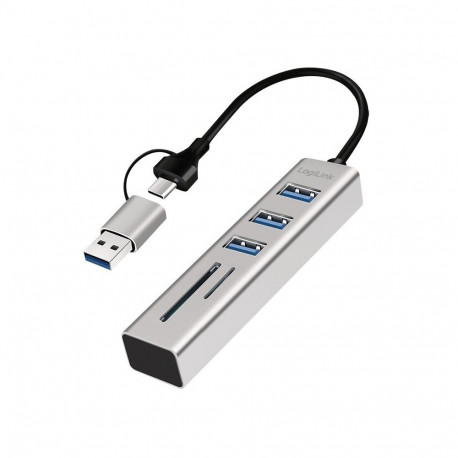 USB-jaotur USB3.0 USB-A, SD/microSD pesad, 2in1