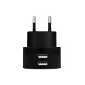 Dual USB socket adapter, 10.5W, 2xUSB-A, black