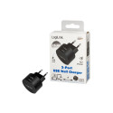 Dual USB socket adapter, 10.5W, 2xUSB-A, black