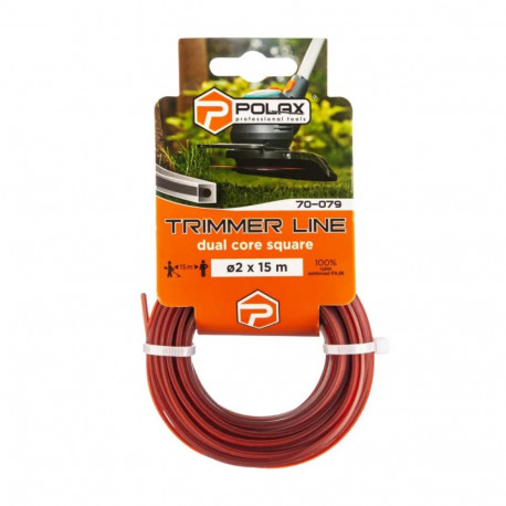 Trimmera aukla patiprināta "Square with Cord" 2mm x 15m, Polax