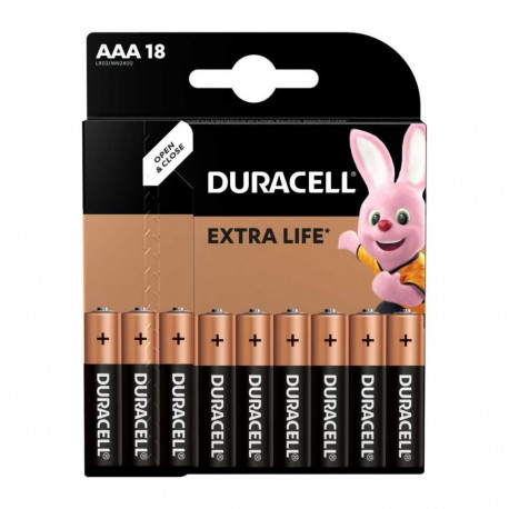 Battery - Duracell AAA Basic LR03 1.5V Alkaline Batteries 18 Pcs