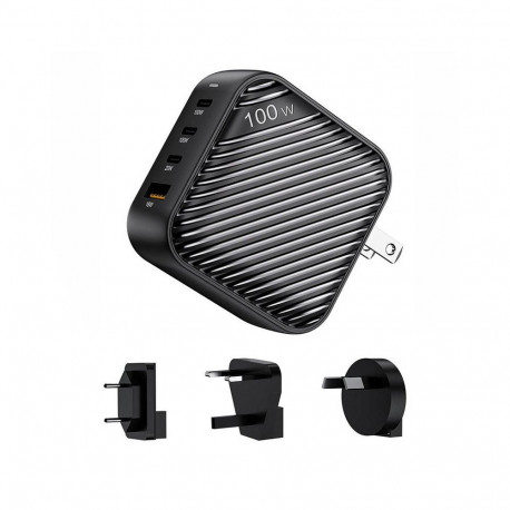 Charging Adapter - INVZI GanHub 100W 3x USB-C 1x USB-A Black