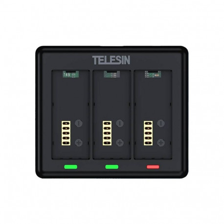 Battery Charger - Telesin S0-BCG-12-TGP for GoPro HERO 13, 3-Battery, LED Indicators