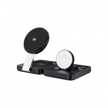 Charging Station - Choetech Qi2 3-in-1 Magnetic Charger 15W Black