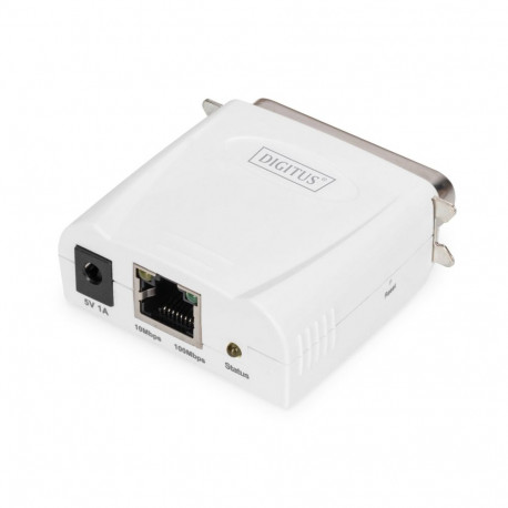 Network Print Server - Digitus Fast Ethernet Print Server, parallel, 1 parallel port, 1 Ethernet LAN