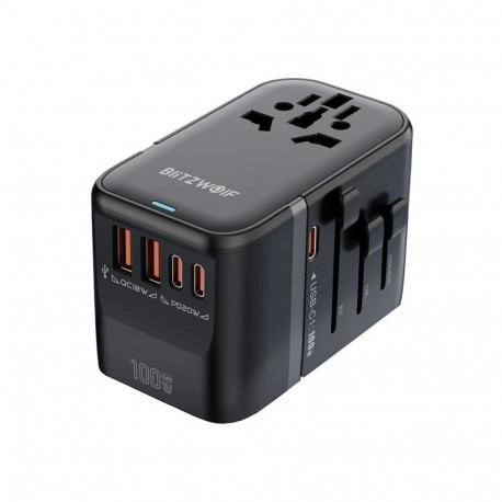 Adapter - Blitzwolf BW-TA2 5-in-1 Travel Adapter 100W USB-C PD Black