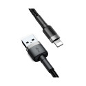 Cable - Baseus Cafule USB Lightning Cable 2.4A 0.5m Gray+Black