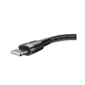 Cable - Baseus Cafule USB Lightning Cable 2.4A 0.5m Gray+Black