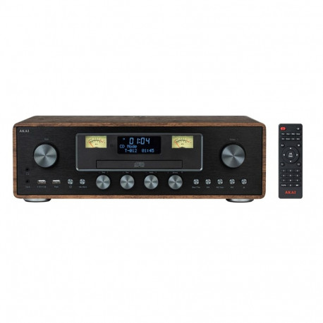 Audio System - AKAI AM-100 30W RMS Bluetooth 5.0 DAB+/FM CD/USB Brown Black