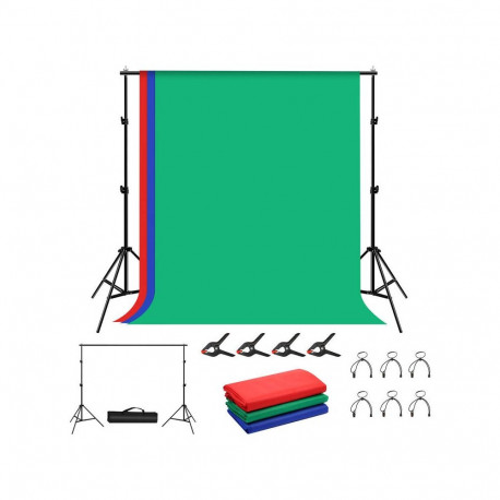 Photo Studio Equipment - Puluz PKT5204 Background Support System 2x2m Red Green Blue