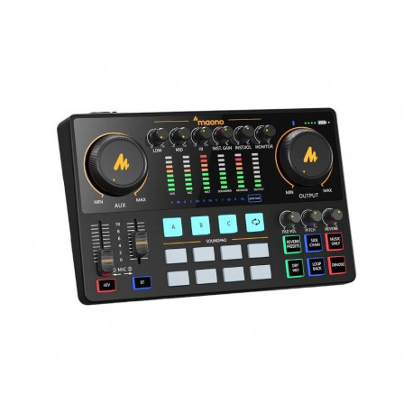 Sound Card - Maono AME2 Portable Audio Interface with Preamps USB-C Black