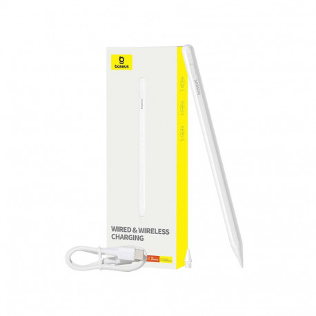 Stylus Pen - Baseus Smooth Writing Series, wireless & wired charging, white
