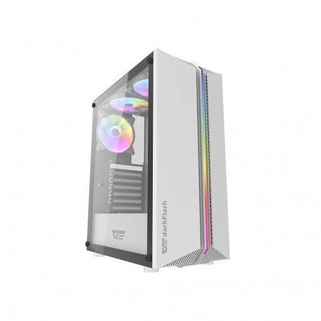 Computer Case - darkFlash DK151 Midi Tower ATX/ITX, 3 RGB Fans, White