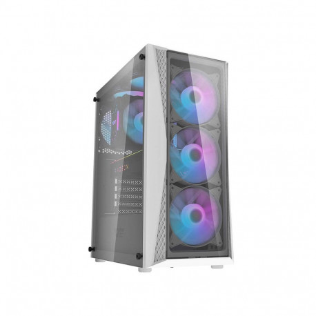 Computer Case - darkFlash DK352 Plus Midi Tower, Tempered Glass, 4 ARGB Fans, Black/White