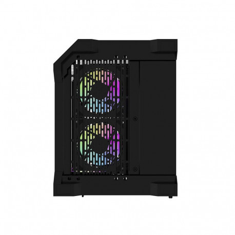Computer Case - darkFlash FT350 Mini Tower, 5 ARGB Fans, 3 Glass Panels, Black