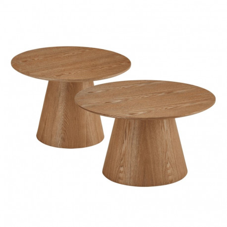 Diivanilaud TANGO 2 tk ø60/80cm, looduslik tamm