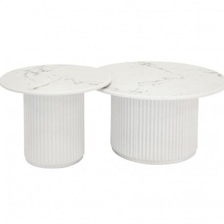 Diivanilaud EASY 2 tk ø60/80 cm, valge