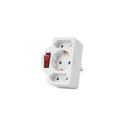 Entac Power Adapter 3 Sockets (1 Earthed, 2 Euro) with Switch