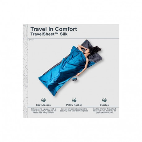 Travel Sheet - COCOON TravelSheet Rectangular Sleeping Bag 900x2200mm Blue