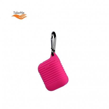 TakeMe Apple Ultra-thin Lined Soft Silicone protective case for AirPods Pink