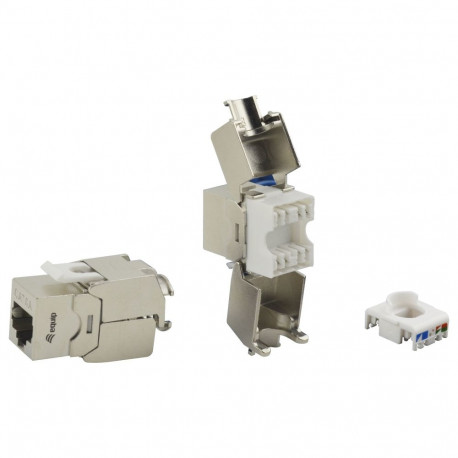 "Keystone Jack geschirmt Cat6A LSA wzf.8Stk sil"