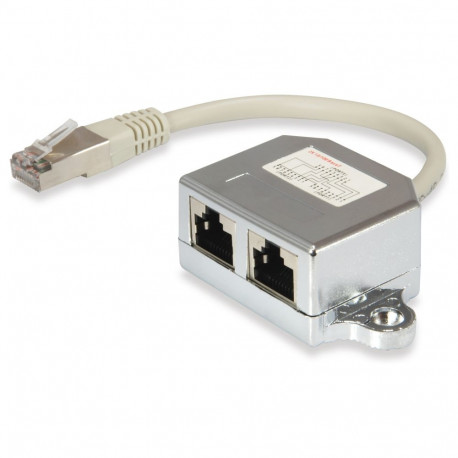 2-pordiline jagaja Cat5e RJ45->2xRJ45 FTP 0.15m