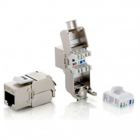 "Keystone Jack geschirmt Cat6A LSA Prem. wzf.8Stk sil Polybeutel"