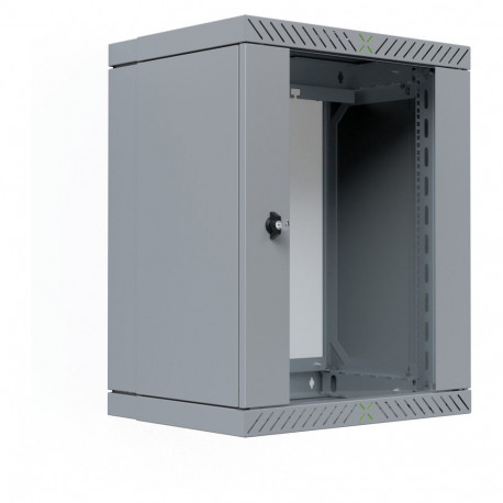 X-Rack seinakapp 19" klaasuksega 400-600mm 15HE, hall