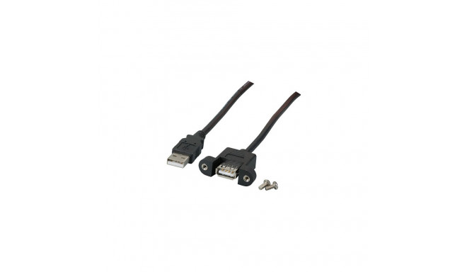 "EFB USB2.0 Verlängerung A-A,St.-Einbaubuchse,0.5m,sw,Classic"
